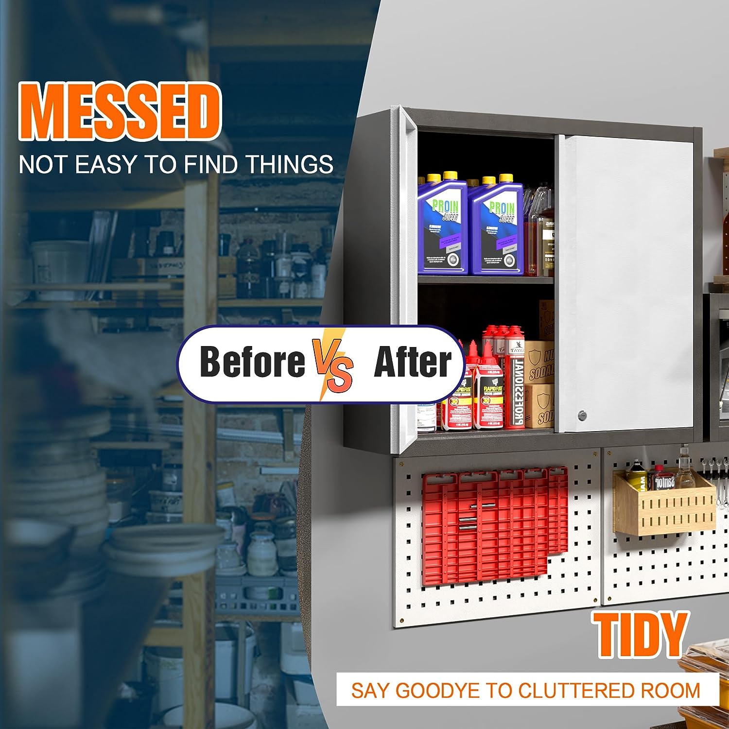 GangMei Metal Wall Storage Cabinet, Lockable Steel Garage Cabinets with 2 Doors and 1 Adjustable Shelf for Home Office Garage Basement Pantry School and Workshop GangMei Metal Wall Storage Cabinet, Lockable Steel Garage Cabinets with 2 Doors and 1 Adjustable Shelf for Home Office Garage Basement Pantry School and Workshop