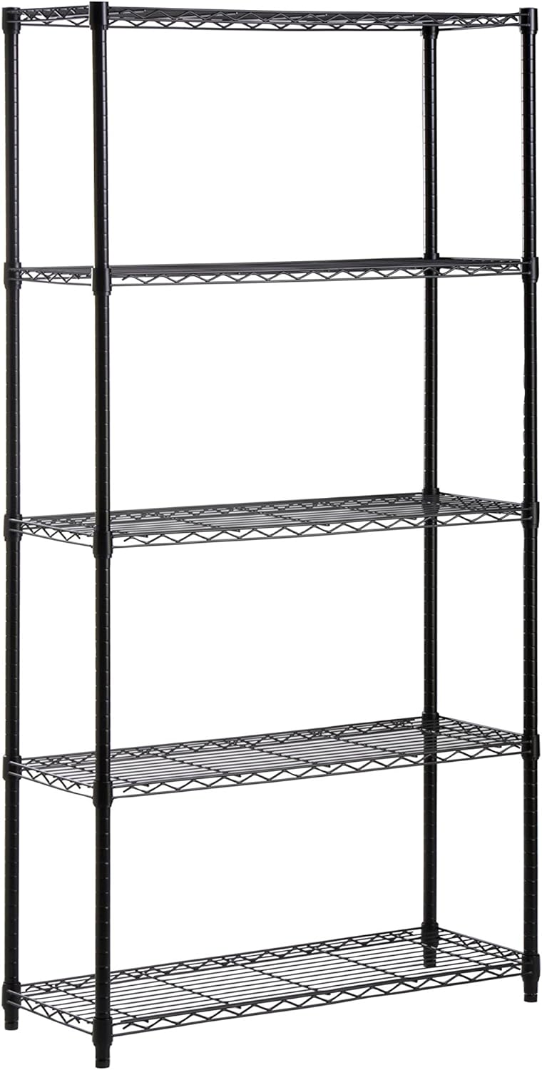 Honey-Can-Do SHF-01442 Storage Shelving, 5-Tier, Black Honey-Can-Do SHF-01442 Storage Shelving, 5-Tier, Black
