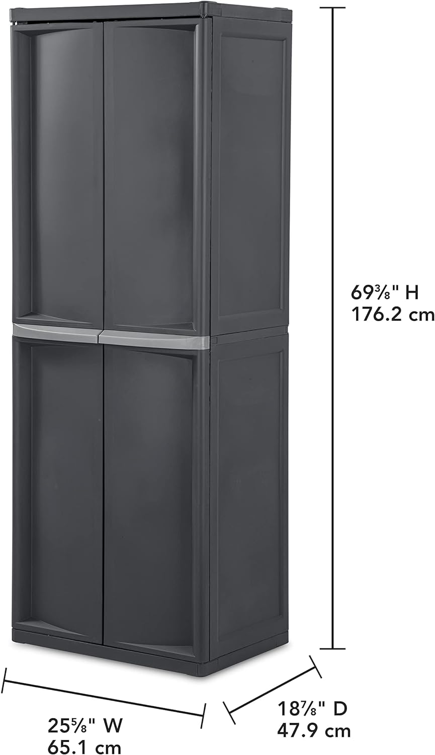 Sterilite 01423V01 4 Shelf Cabinet, Grey, 1-Pack Sterilite 01423V01 4 Shelf Cabinet, Grey, 1-Pack
