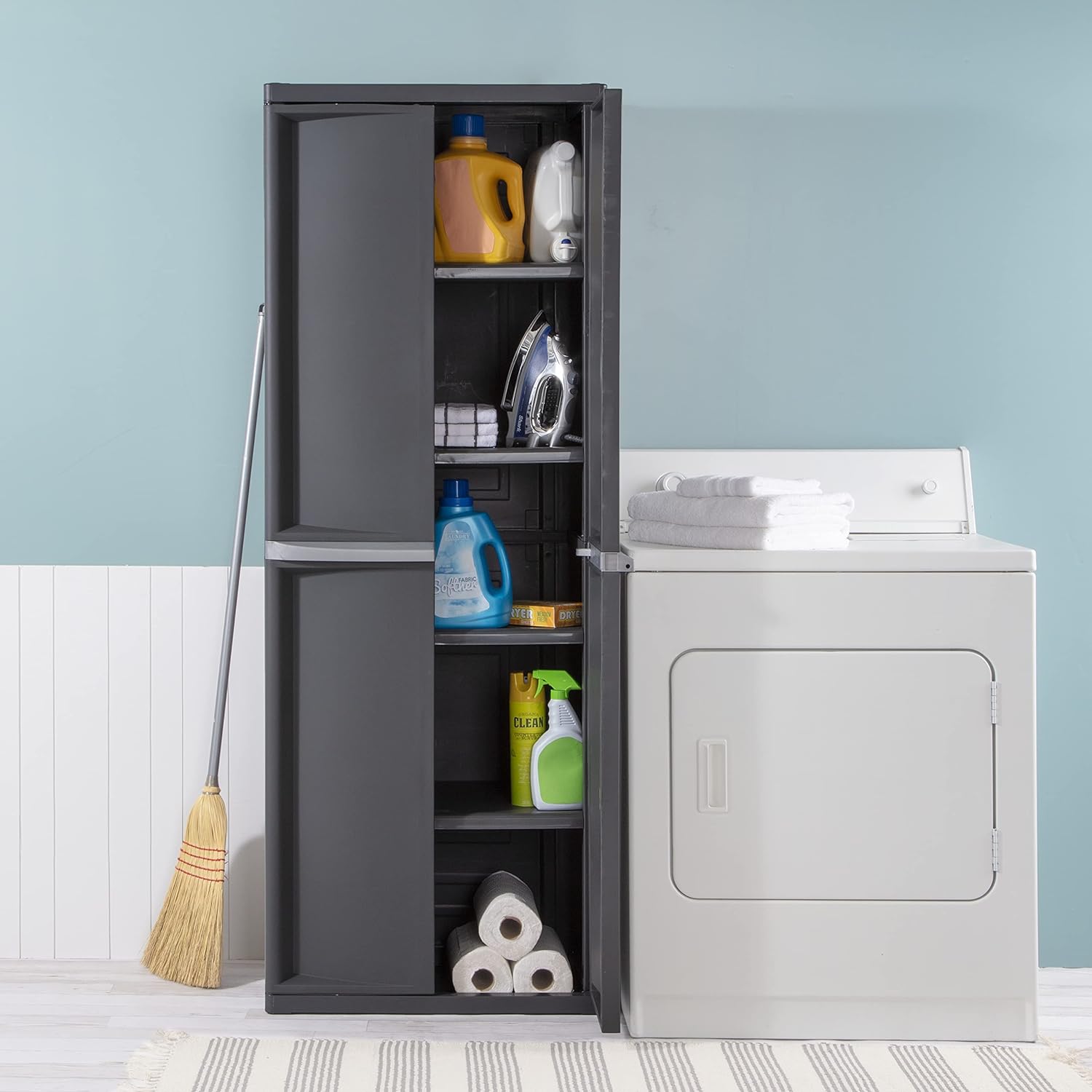 Sterilite 01423V01 4 Shelf Cabinet, Grey, 1-Pack Sterilite 01423V01 4 Shelf Cabinet, Grey, 1-Pack