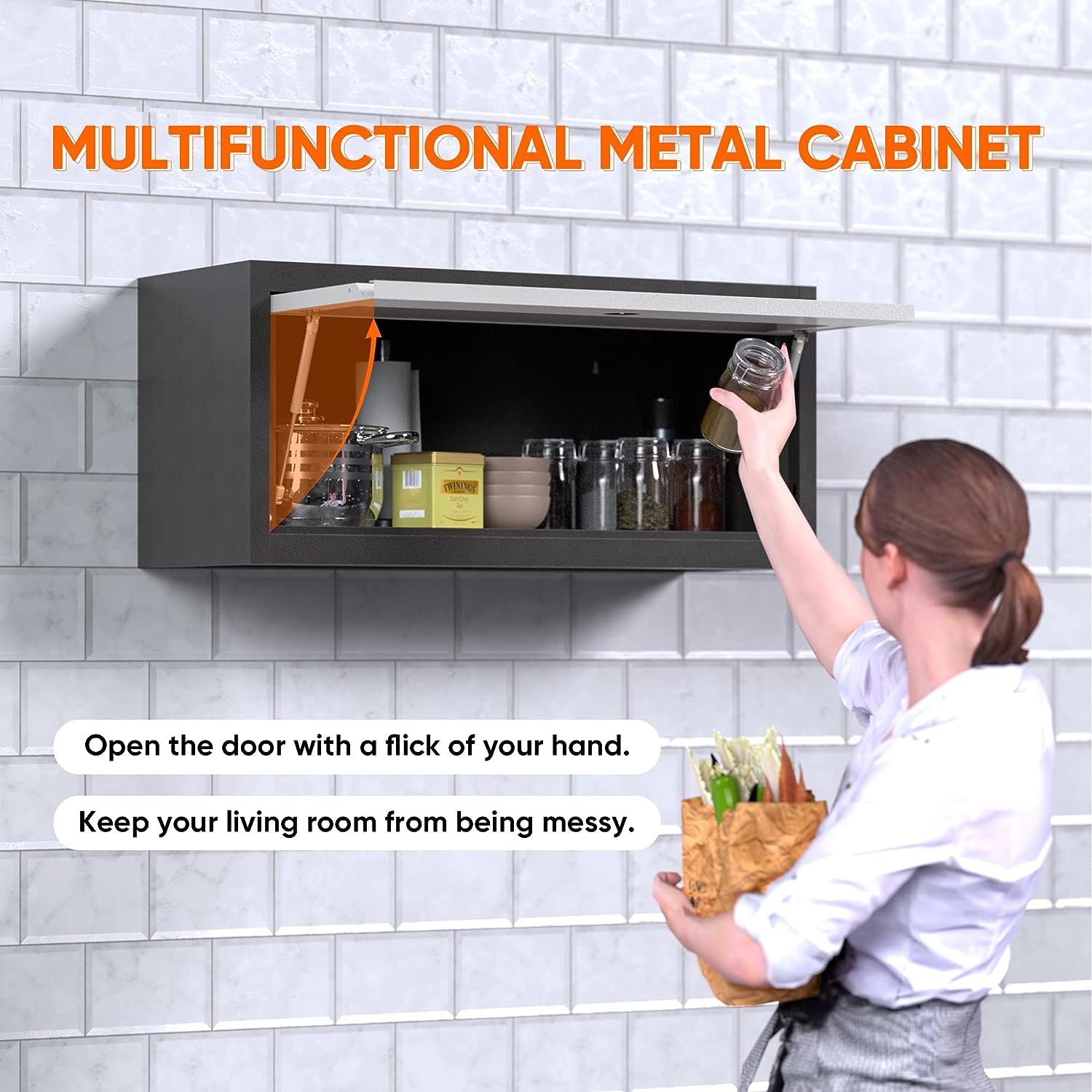 SUXXAN Metal Wall Cabinets with Up-flip Door,Wall-Mounted Locker for Garage Workshop Kitchen(one Cabinet SUXXAN Metal Wall Cabinets with Up-flip Door,Wall-Mounted Locker for Garage Workshop Kitchen(one Cabinet