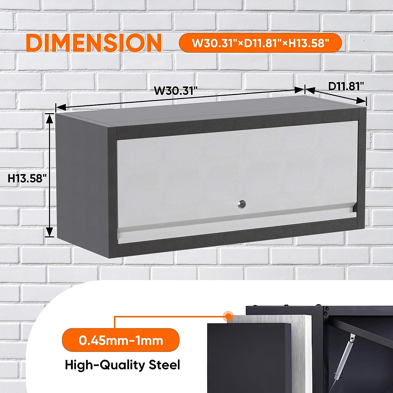 SUXXAN Metal Wall Cabinets with Up-flip Door,Wall-Mounted Locker for Garage Workshop Kitchen(one Cabinet SUXXAN Metal Wall Cabinets with Up-flip Door,Wall-Mounted Locker for Garage Workshop Kitchen(one Cabinet