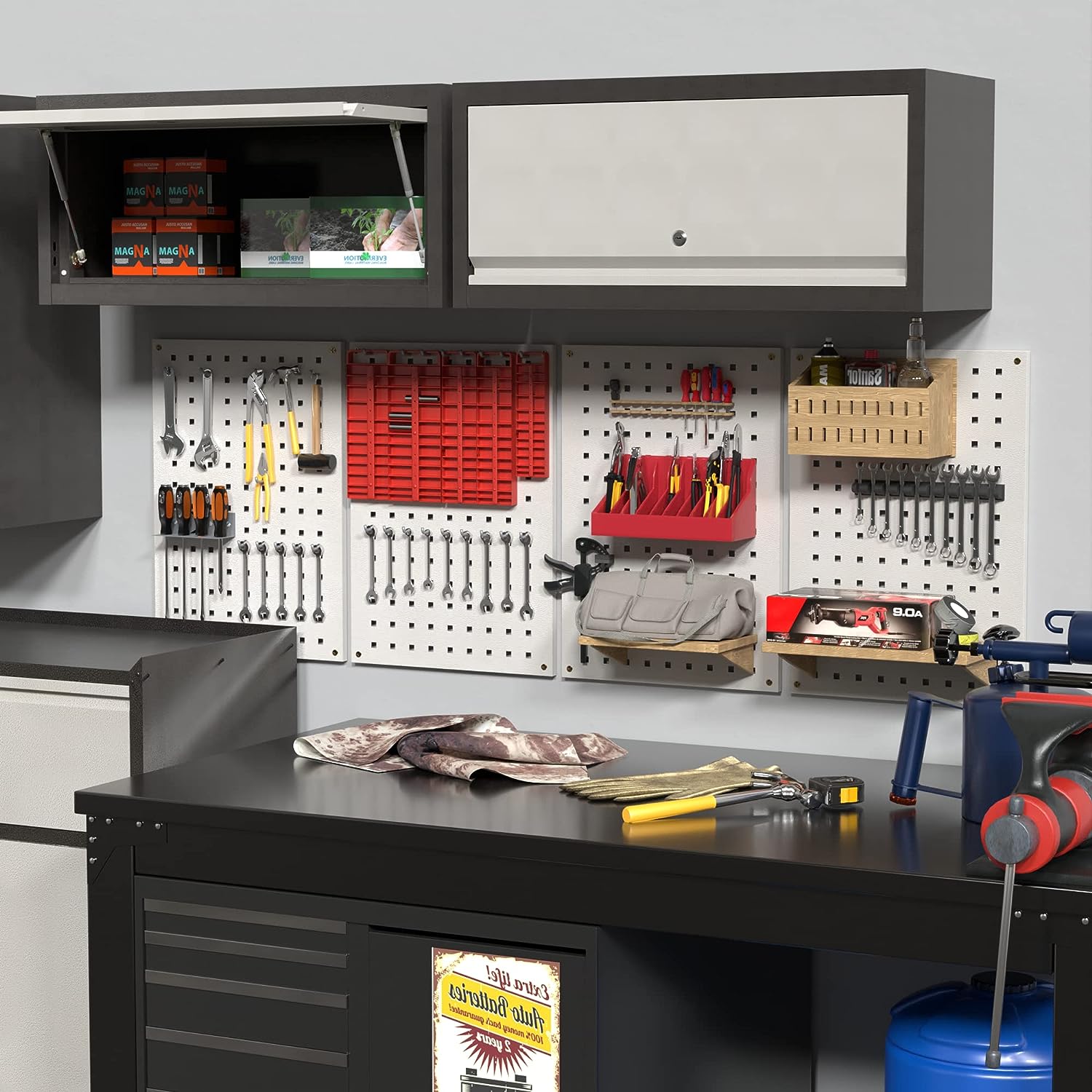 SUXXAN Metal Wall Cabinets with Up-flip Door,Wall-Mounted Locker for Garage Workshop Kitchen(one Cabinet SUXXAN Metal Wall Cabinets with Up-flip Door,Wall-Mounted Locker for Garage Workshop Kitchen(one Cabinet