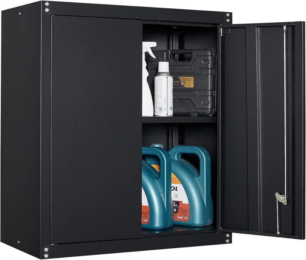 GEDELITE Metal Wall Cabinet Locking Doors and Adjustable Shelf, Lockable Metal Storage Cabinet Wall Mounted, Wall Metal Storage Cabinet for Home, Office, Garage, Black. GEDELITE Metal Wall Cabinet Locking Doors and Adjustable Shelf, Lockable Metal Storage Cabinet Wall Mounted, Wall Metal Storage Cabinet for Home, Office, Garage, Black.