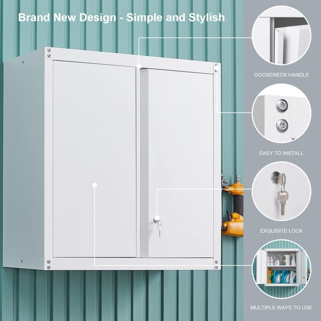 GEDELITE Metal Wall Cabinet Locking Doors and Adjustable Shelf, Lockable Metal Storage Cabinet Wall Mounted, Wall Metal Storage Cabinet for Home, Office, Garage, Black. GEDELITE Metal Wall Cabinet Locking Doors and Adjustable Shelf, Lockable Metal Storage Cabinet Wall Mounted, Wall Metal Storage Cabinet for Home, Office, Garage, Black.