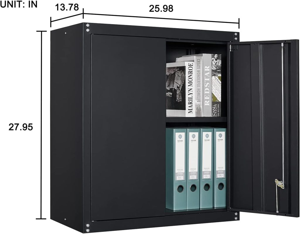 GEDELITE Metal Wall Cabinet Locking Doors and Adjustable Shelf, Lockable Metal Storage Cabinet Wall Mounted, Wall Metal Storage Cabinet for Home, Office, Garage, Black. GEDELITE Metal Wall Cabinet Locking Doors and Adjustable Shelf, Lockable Metal Storage Cabinet Wall Mounted, Wall Metal Storage Cabinet for Home, Office, Garage, Black.