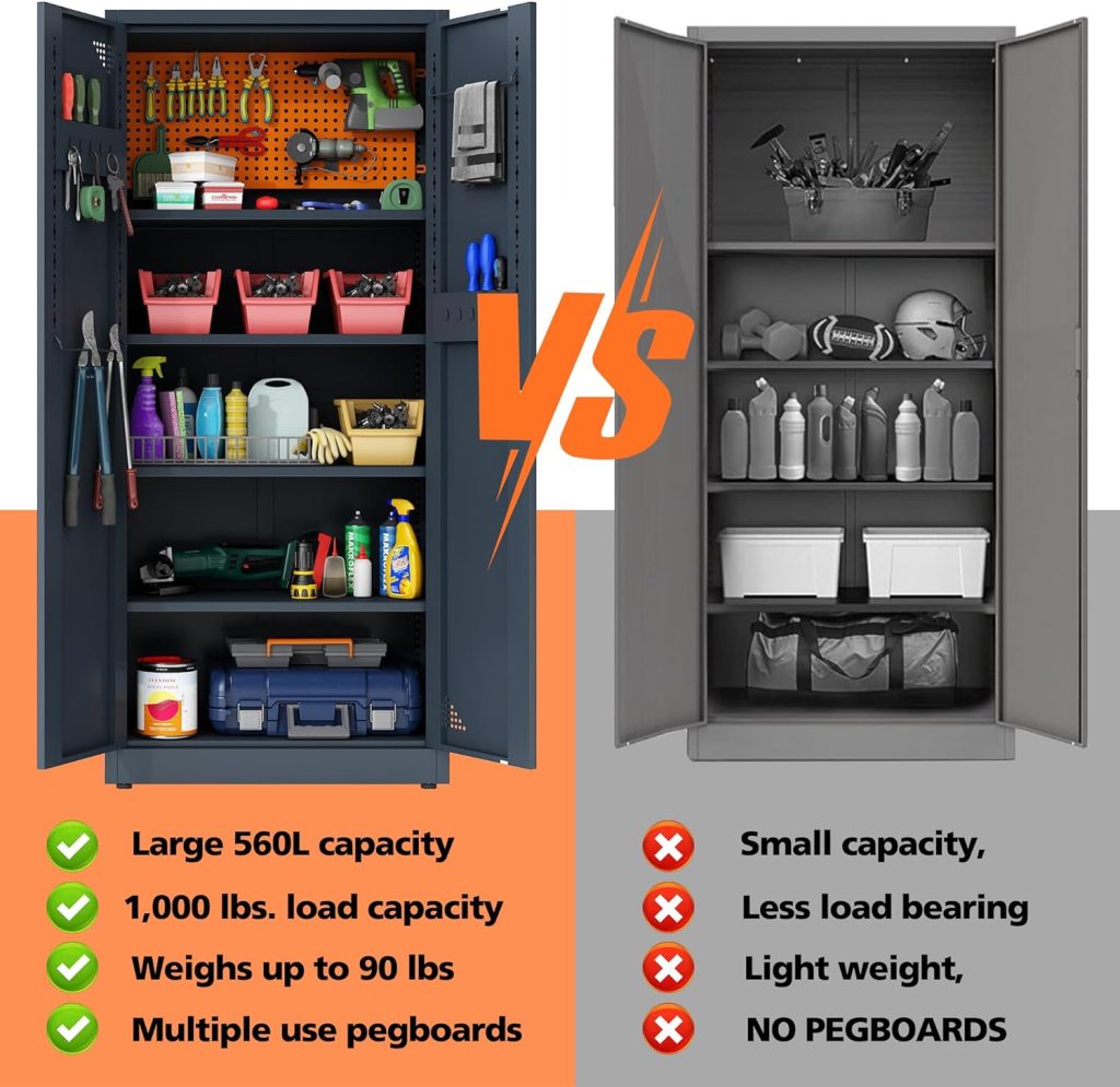 KILISTEELS Metal Storage Cabinet with Wheels,Garage Storage Cabinet Adjustable Shelves with Doors and Lock,Sturdy and Durable Heavy Duty Utility Storage Cabinet for Office/Kitchen/Pantry Organizer KILISTEELS Metal Storage Cabinet with Wheels,Garage Storage Cabinet Adjustable Shelves with Doors and Lock,Sturdy and Durable Heavy Duty Utility Storage Cabinet for Office/Kitchen/Pantry Organizer