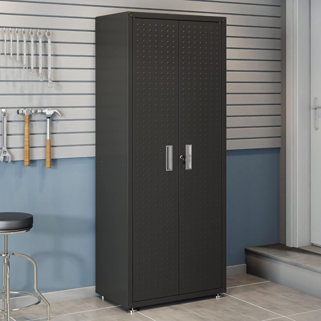 Manhattan Comfort Fortress Floating Garage Storage Cabinet, Black/Grey Manhattan Comfort Fortress Floating Garage Storage Cabinet, Black/Grey