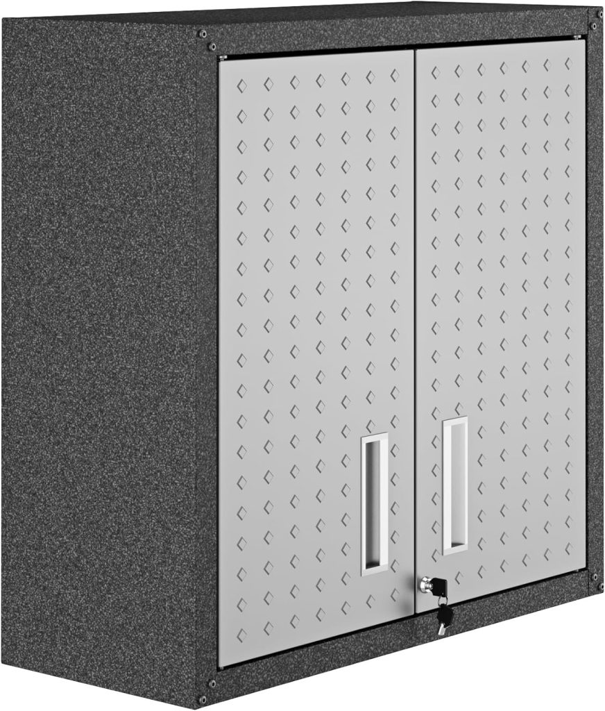 Manhattan Comfort Fortress Floating Garage Storage Cabinet, Black/Grey Manhattan Comfort Fortress Floating Garage Storage Cabinet, Black/Grey