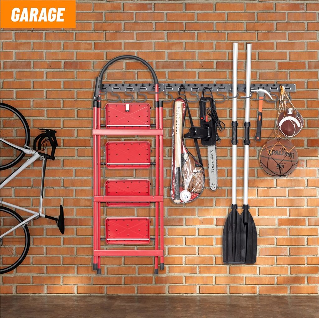 POETISKE Garage Tool Organizer Wall Mount 4PC, Garage Storage Shelving, Heavy Duty Wall Mount, 64 Extendable Racks, Ideal Hooks for Hanging Garden Tool, Mop Shovel Kitchen Yard Storage POETISKE Garage Tool Organizer Wall Mount 4PC, Garage Storage Shelving, Heavy Duty Wall Mount, 64 Extendable Racks, Ideal Hooks for Hanging Garden Tool, Mop Shovel Kitchen Yard Storage