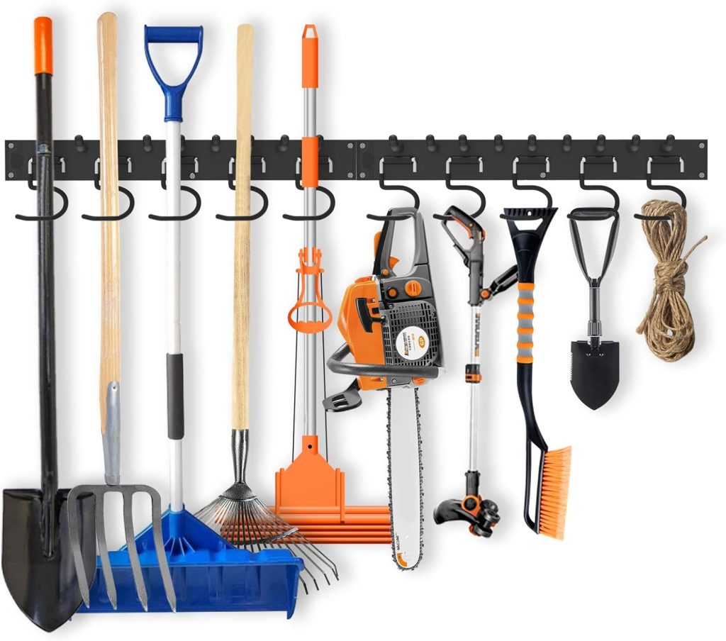 POETISKE Garage Tool Organizer Wall Mount 4PC, Garage Storage Shelving, Heavy Duty Wall Mount, 64 Extendable Racks, Ideal Hooks for Hanging Garden Tool, Mop Shovel Kitchen Yard Storage POETISKE Garage Tool Organizer Wall Mount 4PC, Garage Storage Shelving, Heavy Duty Wall Mount, 64 Extendable Racks, Ideal Hooks for Hanging Garden Tool, Mop Shovel Kitchen Yard Storage