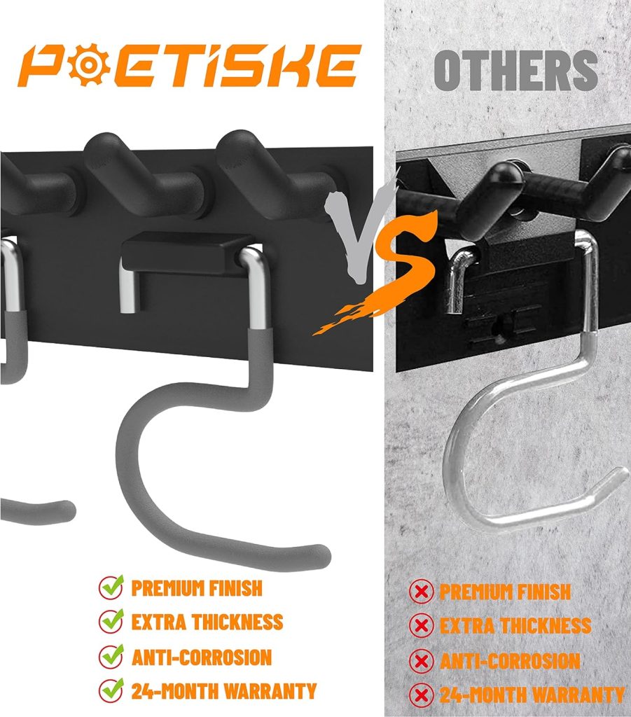 POETISKE Garage Tool Organizer Wall Mount 4PC, Garage Storage Shelving, Heavy Duty Wall Mount, 64 Extendable Racks, Ideal Hooks for Hanging Garden Tool, Mop Shovel Kitchen Yard Storage POETISKE Garage Tool Organizer Wall Mount 4PC, Garage Storage Shelving, Heavy Duty Wall Mount, 64 Extendable Racks, Ideal Hooks for Hanging Garden Tool, Mop Shovel Kitchen Yard Storage
