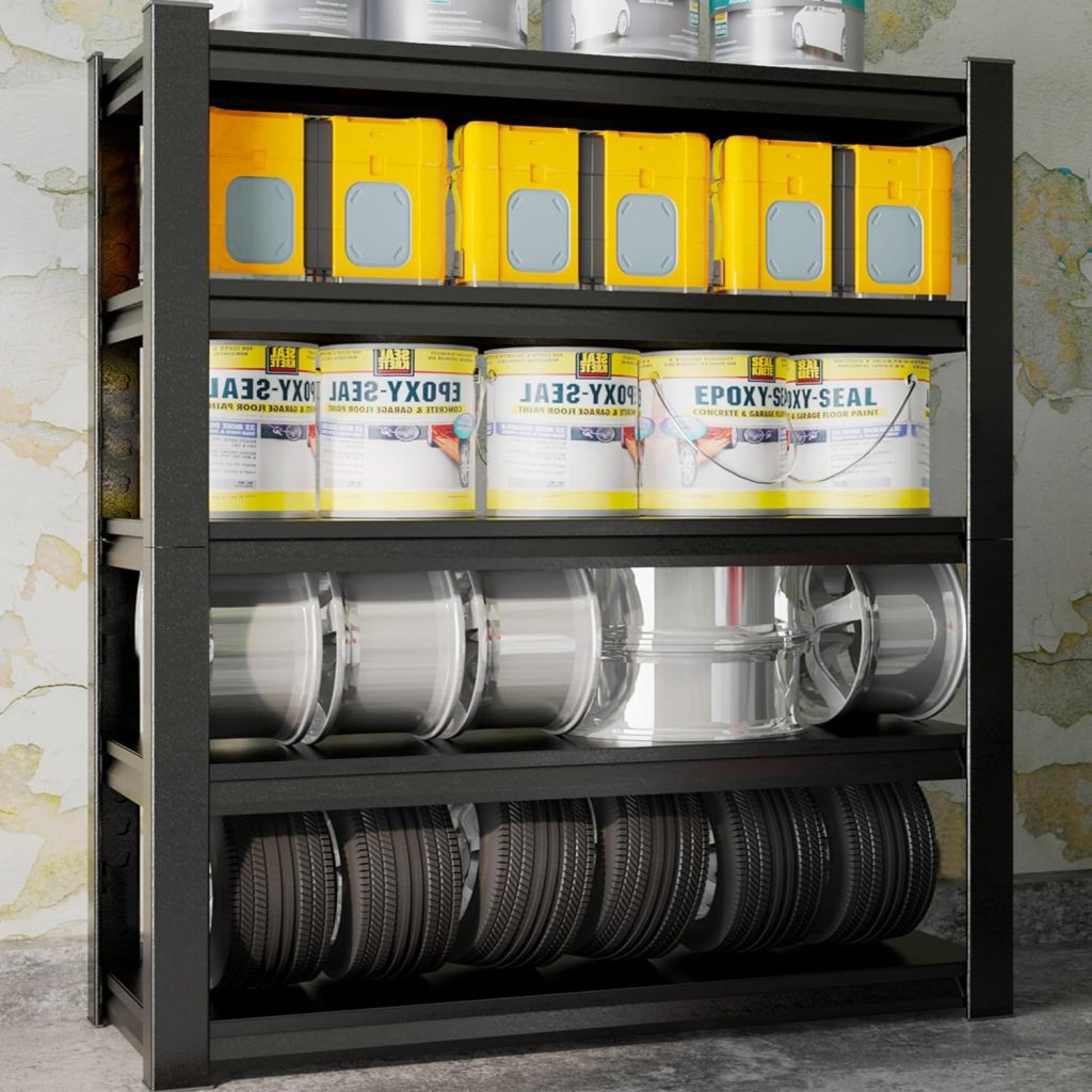 SFTORMAS 78 H Garage Shelving,5-Tier Heavy Duty Storage Shelves,Adjustable Metal Shelving,Heavy Duty Garage Storage Shelving,for Warehouse Basement Shelving Storage,18 D X 47.24 W X 78 H,Black SFTORMAS 78 H Garage Shelving,5-Tier Heavy Duty Storage Shelves,Adjustable Metal Shelving,Heavy Duty Garage Storage Shelving,for Warehouse Basement Shelving Storage,18 D X 47.24 W X 78 H,Black