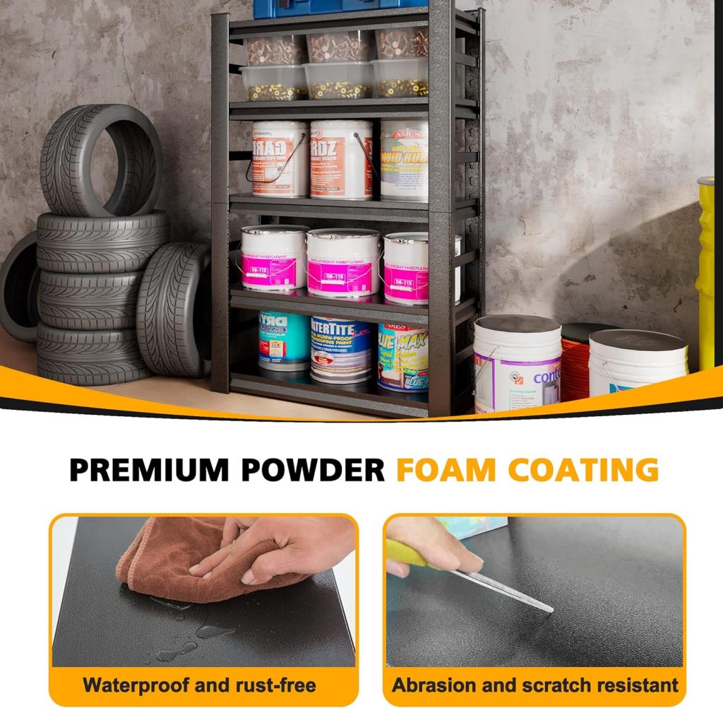 SFTORMAS 78 H Garage Shelving,5-Tier Heavy Duty Storage Shelves,Adjustable Metal Shelving,Heavy Duty Garage Storage Shelving,for Warehouse Basement Shelving Storage,18 D X 47.24 W X 78 H,Black SFTORMAS 78 H Garage Shelving,5-Tier Heavy Duty Storage Shelves,Adjustable Metal Shelving,Heavy Duty Garage Storage Shelving,for Warehouse Basement Shelving Storage,18 D X 47.24 W X 78 H,Black