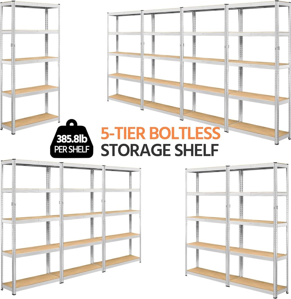 Topeakmart 2PCS Storage Shelves 5 Tier Adjustable Metal Shelving Unit Utility Shelves Garage Storage Racks for Warehouse Garage Pantry Kitchen- Black, 35.5 x 12 x 71 Inch Topeakmart 2PCS Storage Shelves 5 Tier Adjustable Metal Shelving Unit Utility Shelves Garage Storage Racks for Warehouse Garage Pantry Kitchen- Black, 35.5 x 12 x 71 Inch