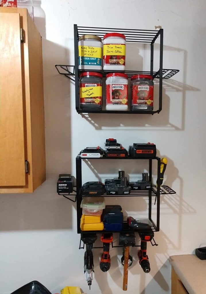 ZEAKOC Power Tool Organizer, 4 Layers Heavy Duty Drill Holder Wall Mount,Metal Hangers Utility Storage Shelves for Power Tools,Separate Rack Christmas Gift for Men Dad ZEAKOC Power Tool Organizer, 4 Layers Heavy Duty Drill Holder Wall Mount,Metal Hangers Utility Storage Shelves for Power Tools,Separate Rack Christmas Gift for Men Dad