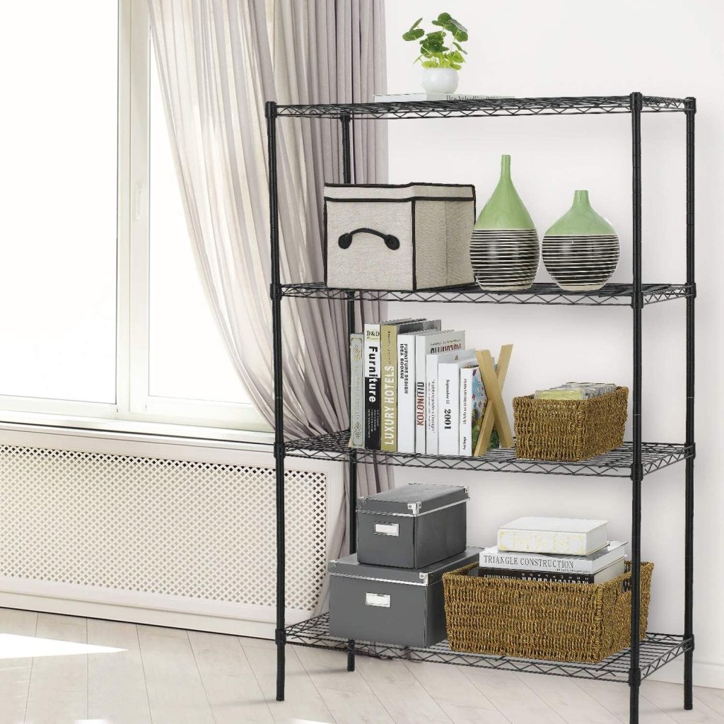 HCY 4-Tier Wire Shelving Unit Storage Shelves Shelf Organizer 54inx36inx14in Heavy Duty Metal Rack NSF Height Adjustable for Laundry Bathroom Kitchen Garage Pantry Organization(Black) : Home Kitchen HCY 4-Tier Wire Shelving Unit Storage Shelves Shelf Organizer 54inx36inx14in Heavy Duty Metal Rack NSF Height Adjustable for Laundry Bathroom Kitchen Garage Pantry Organization(Black) : Home Kitchen
