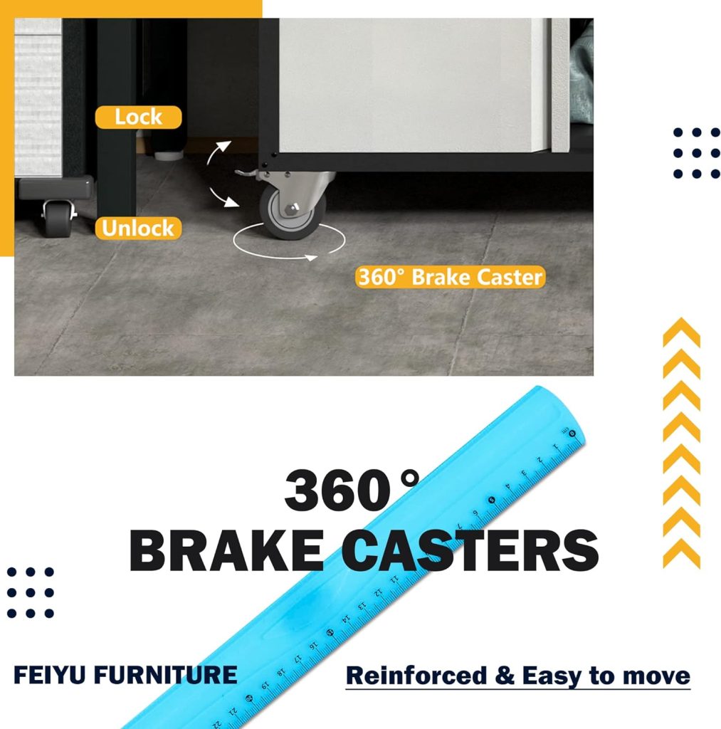 Metal Storage Cabinet with Wheels, Mobile Garage Cabinet with Locking Doors and One Adjustable Shelf, Lockable Storage Cabinet for Utility Room, Home, Office : Tools Home Improvement Metal Storage Cabinet with Wheels, Mobile Garage Cabinet with Locking Doors and One Adjustable Shelf, Lockable Storage Cabinet for Utility Room, Home, Office : Tools Home Improvement