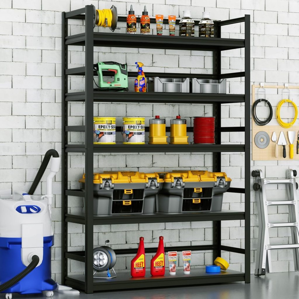 MOLYHOM Heavy Duty Garage Shelving, 5-Tier Industrial Garage Storage Shelves Racks, Adjustable Metal Storage Shelving Units, 72.1 H*47.3 W*17.7 D MOLYHOM Heavy Duty Garage Shelving, 5-Tier Industrial Garage Storage Shelves Racks, Adjustable Metal Storage Shelving Units, 72.1 H*47.3 W*17.7 D