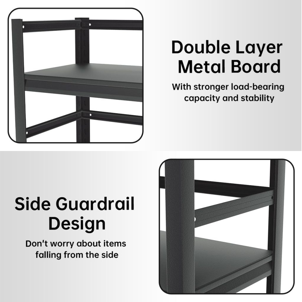 MOLYHOM Heavy Duty Garage Shelving, 5-Tier Industrial Garage Storage Shelves Racks, Adjustable Metal Storage Shelving Units, 72.1 H*47.3 W*17.7 D MOLYHOM Heavy Duty Garage Shelving, 5-Tier Industrial Garage Storage Shelves Racks, Adjustable Metal Storage Shelving Units, 72.1 H*47.3 W*17.7 D