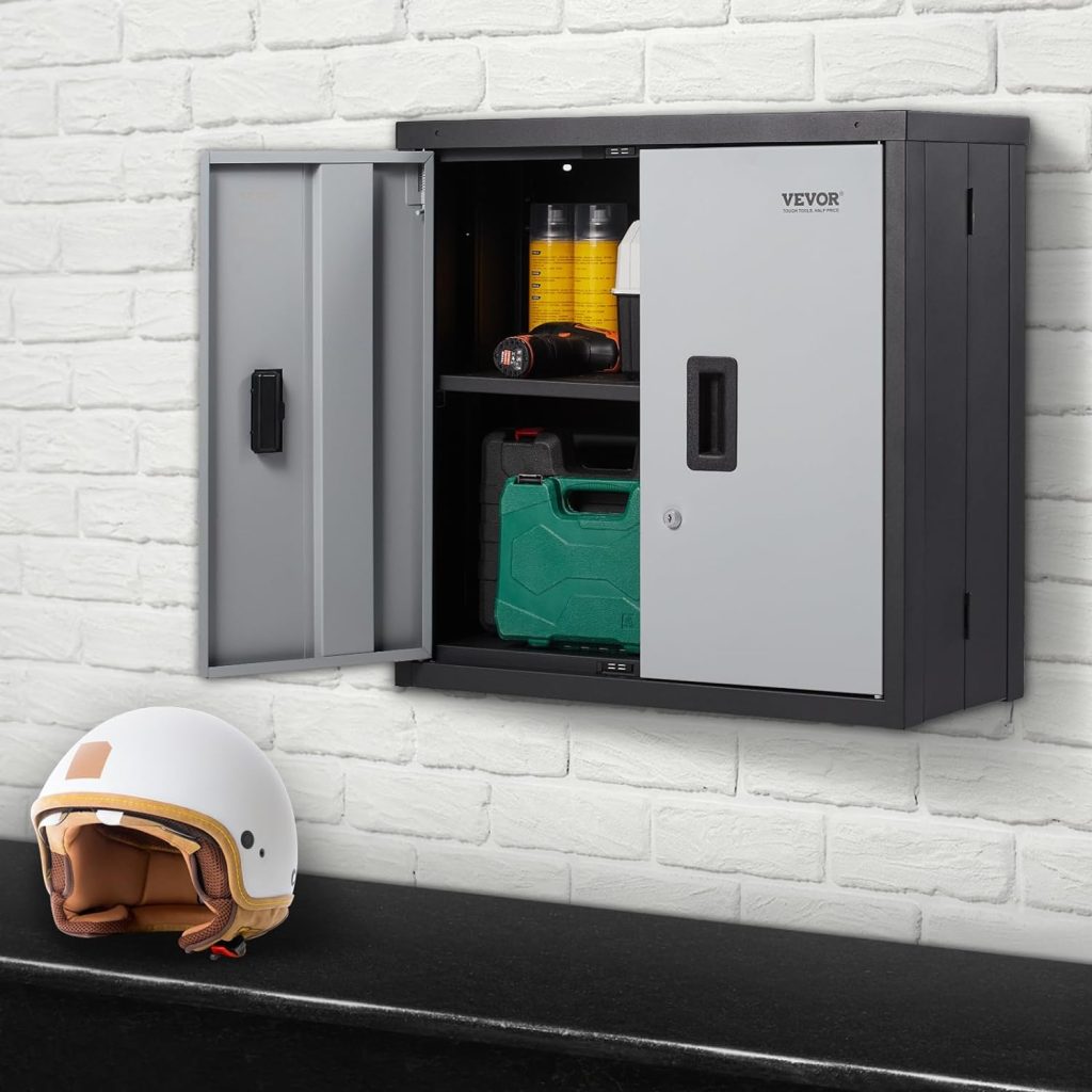 VEVOR Metal Garage Locker Mounted 26 Small Tool Chest 240 LBS Loading Capacity Adjustable Shelf Magnetic Door File for Warehouse Office Home Black VEVOR Metal Garage Locker Mounted 26 Small Tool Chest 240 LBS Loading Capacity Adjustable Shelf Magnetic Door File for Warehouse Office Home Black