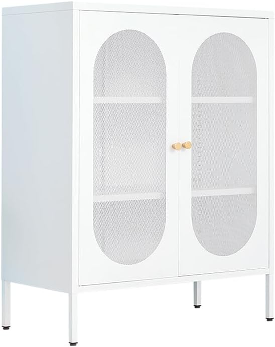 Fumedo 2 Mesh Door Metal Storage Cabinet for Bed Room,Living Room,Home,Hotel,Office,Garage,Kitchen,3-Tier,2 Removable Shelves. (Black) Fumedo 2 Mesh Door Metal Storage Cabinet for Bed Room,Living Room,Home,Hotel,Office,Garage,Kitchen,3-Tier,2 Removable Shelves. (Black)
