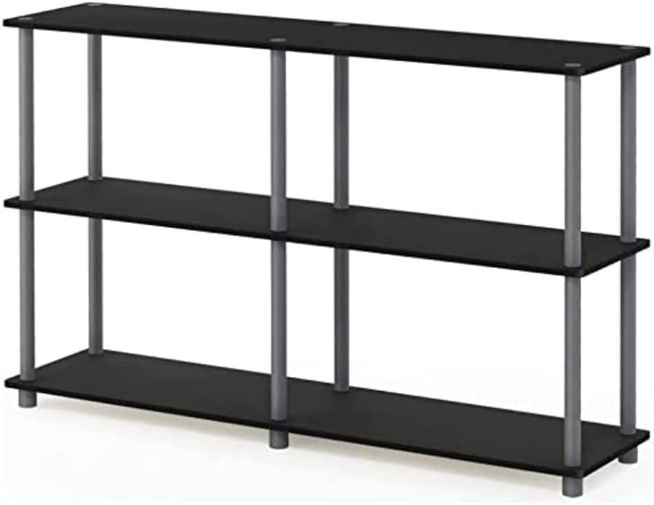 Furinno 99634 BK/GY Turn-N-Tube 3-Tier Double Size Storage Display Rack, Black/Grey Furinno 99634 BK/GY Turn-N-Tube 3-Tier Double Size Storage Display Rack, Black/Grey