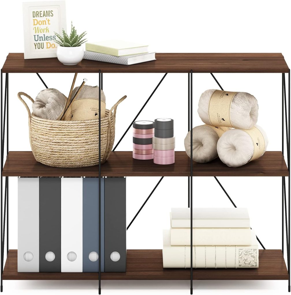 Furinno 99634 BK/GY Turn-N-Tube 3-Tier Double Size Storage Display Rack, Black/Grey Furinno 99634 BK/GY Turn-N-Tube 3-Tier Double Size Storage Display Rack, Black/Grey