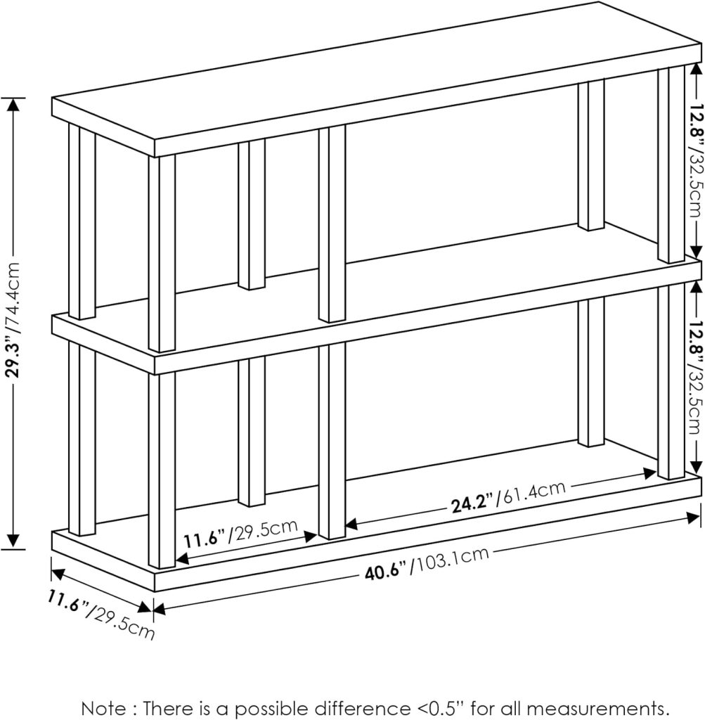 Furinno 99634 BK/GY Turn-N-Tube 3-Tier Double Size Storage Display Rack, Black/Grey Furinno 99634 BK/GY Turn-N-Tube 3-Tier Double Size Storage Display Rack, Black/Grey