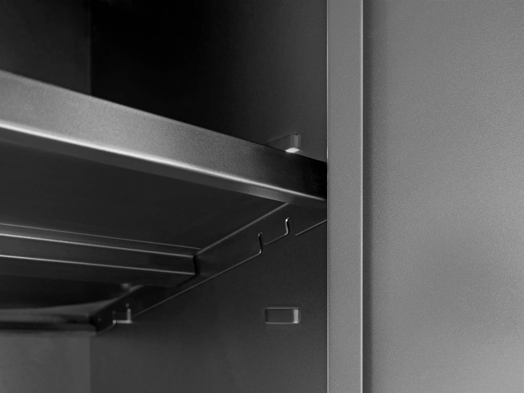 NewAge Products Garage Storage Cabinets Bold Series Gray Include Multi Use lockers, Rolling Tool, Base  Wall Cabinets with Lockable Doors, LED Lights, Slatwall Backsplash, Bamboo Worktop NewAge Products Garage Storage Cabinets Bold Series Gray Include Multi Use lockers, Rolling Tool, Base  Wall Cabinets with Lockable Doors, LED Lights, Slatwall Backsplash, Bamboo Worktop