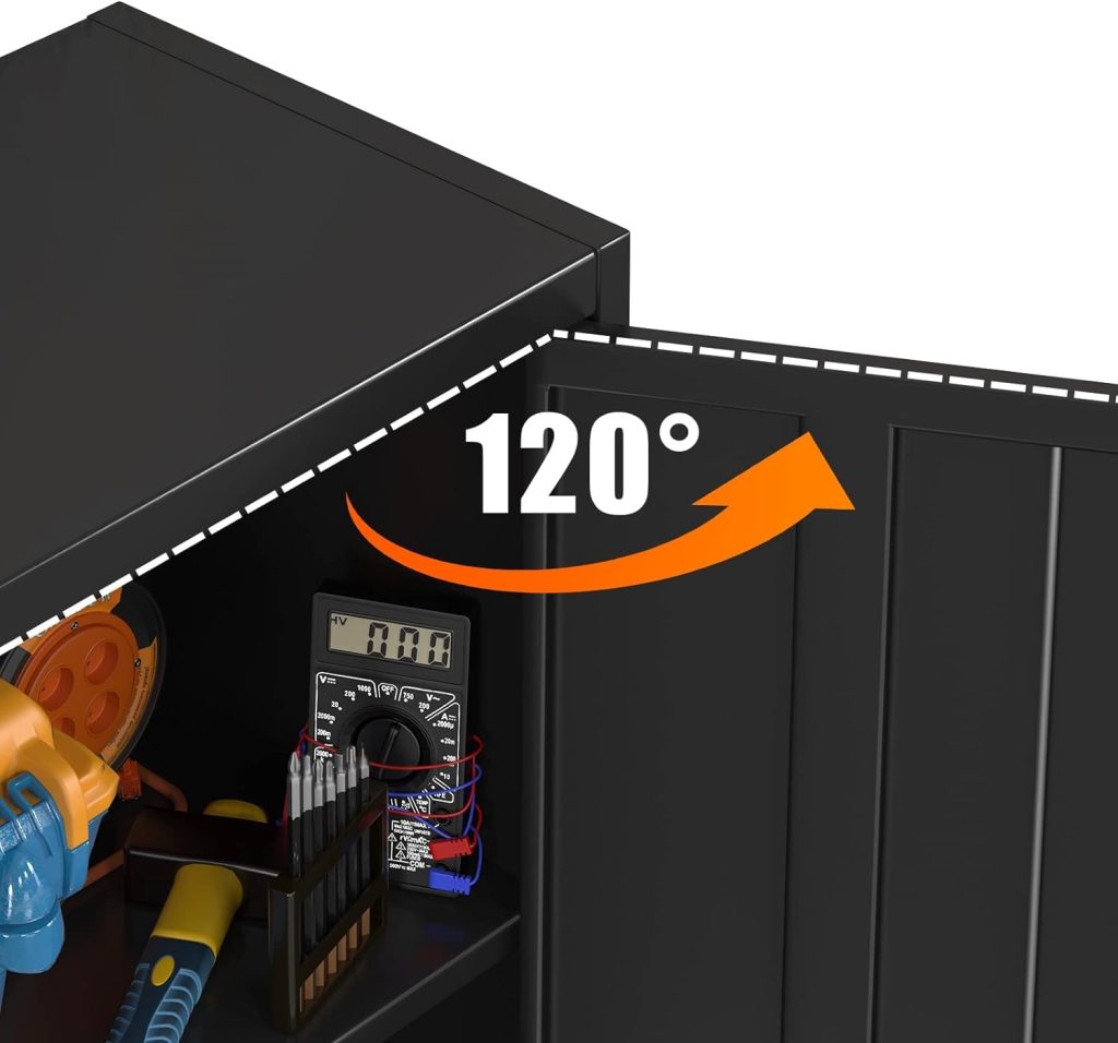 CENOVE Metal Storage Cabinet - Lockable Garage Cabinet with 4 Adjustable Shelves | Garage Storage Cabinet for Office, Warehouse, School, Gym, Basement Black 71INCH