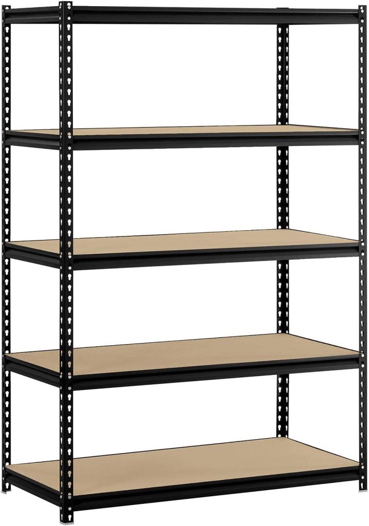 Edsal 48W x 24D x 72H 5-Shelf Steel Shelving, Black Edsal 48W x 24D x 72H 5-Shelf Steel Shelving, Black
