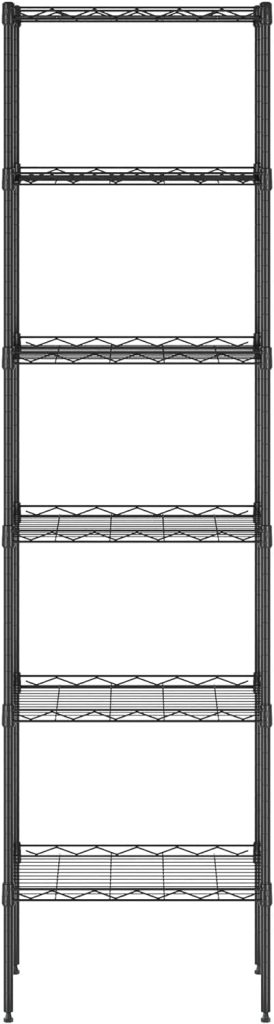 Furinno Wayar 4-Tier Metal Storage Shelf Rack, 36 x 14 x 54, Black