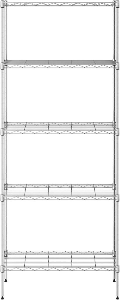 Furinno Wayar 4-Tier Metal Storage Shelf Rack, 36 x 14 x 54, Black