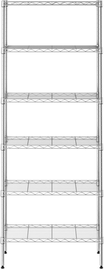 Furinno Wayar 4-Tier Metal Storage Shelf Rack, 36 x 14 x 54, Black