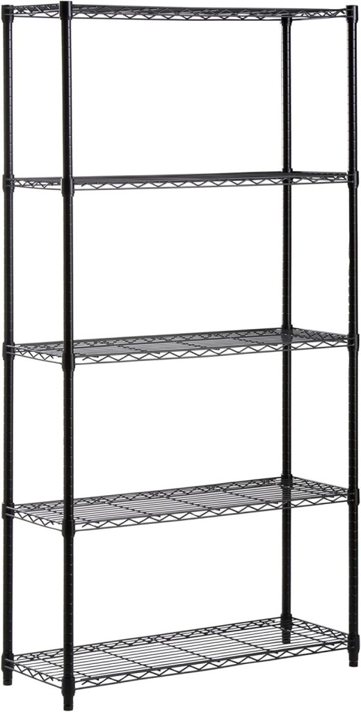 Honey Can Do 4-Tier Adjustable Shelving Unit with 350-lb Shelf Capacity, Black SHF-05225 Black Honey Can Do 4-Tier Adjustable Shelving Unit with 350-lb Shelf Capacity, Black SHF-05225 Black