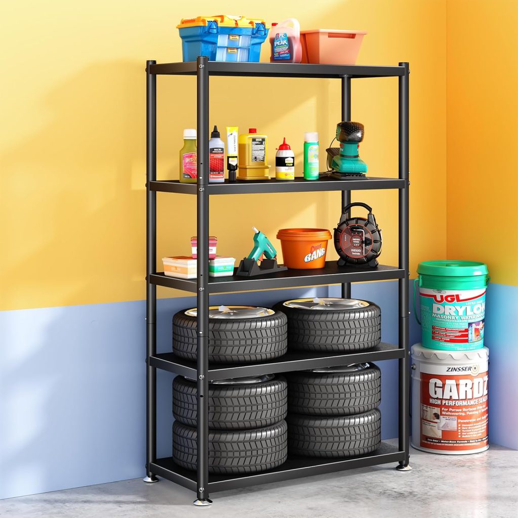 Metal Shelves for Storage, 5 Tier Storage Shelves Heavy Duty, Adjustable Storage Shelving Unit Stand, Large Utility Shelf Rack Organizer for Kitchen Garage Pantry Closet, Garage Storage Shelves Metal Shelves for Storage, 5 Tier Storage Shelves Heavy Duty, Adjustable Storage Shelving Unit Stand, Large Utility Shelf Rack Organizer for Kitchen Garage Pantry Closet, Garage Storage Shelves