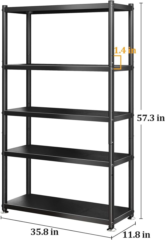 Metal Shelves for Storage, 5 Tier Storage Shelves Heavy Duty, Adjustable Storage Shelving Unit Stand, Large Utility Shelf Rack Organizer for Kitchen Garage Pantry Closet, Garage Storage Shelves Metal Shelves for Storage, 5 Tier Storage Shelves Heavy Duty, Adjustable Storage Shelving Unit Stand, Large Utility Shelf Rack Organizer for Kitchen Garage Pantry Closet, Garage Storage Shelves