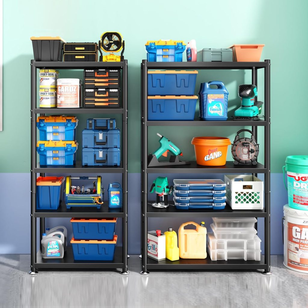 Metal Shelves for Storage, 5 Tier Storage Shelves Heavy Duty, Adjustable Storage Shelving Unit Stand, Large Utility Shelf Rack Organizer for Kitchen Garage Pantry Closet, Garage Storage Shelves Metal Shelves for Storage, 5 Tier Storage Shelves Heavy Duty, Adjustable Storage Shelving Unit Stand, Large Utility Shelf Rack Organizer for Kitchen Garage Pantry Closet, Garage Storage Shelves