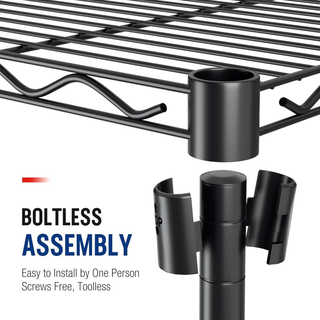 WORKPRO Storage Shelves, 4 Tier Metal Shelving Unit, Garage Wire Rack, Standing Adjustable Shelves with Hooks for Pantry Closet Kitchen Basement 24 W x 14 D x 48 H, 600 lbs Total Capacity WORKPRO Storage Shelves, 4 Tier Metal Shelving Unit, Garage Wire Rack, Standing Adjustable Shelves with Hooks for Pantry Closet Kitchen Basement 24 W x 14 D x 48 H, 600 lbs Total Capacity