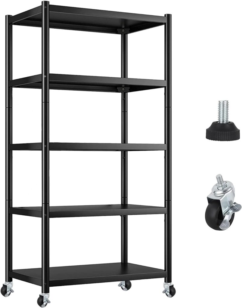 5 Tier Lightweight Metal Storage Shelves, Kitchen Storage Shelves Garage Shelving Unit, Large Capacity Storage Rack, Utility Shelf for Pantry Office Laundry (32 Lx16“ Wx63” H) 5 Tier Lightweight Metal Storage Shelves, Kitchen Storage Shelves Garage Shelving Unit, Large Capacity Storage Rack, Utility Shelf for Pantry Office Laundry (32 Lx16“ Wx63” H)