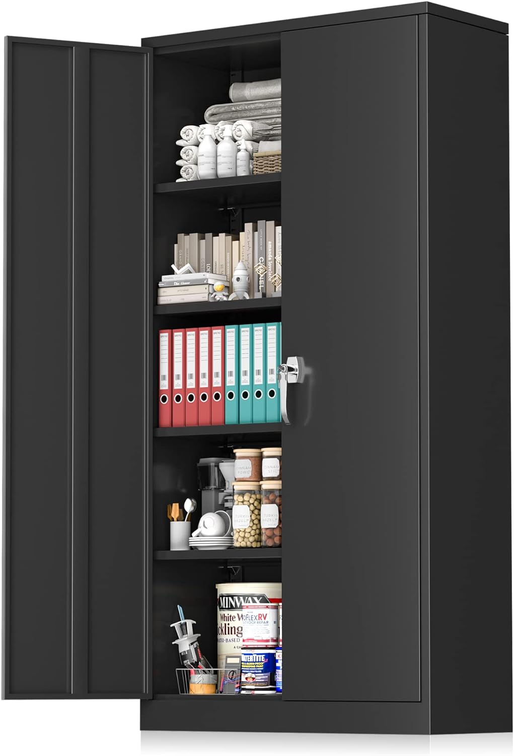 Atripark Black Metal Storage Cabinet Review - Garage Organization HQ