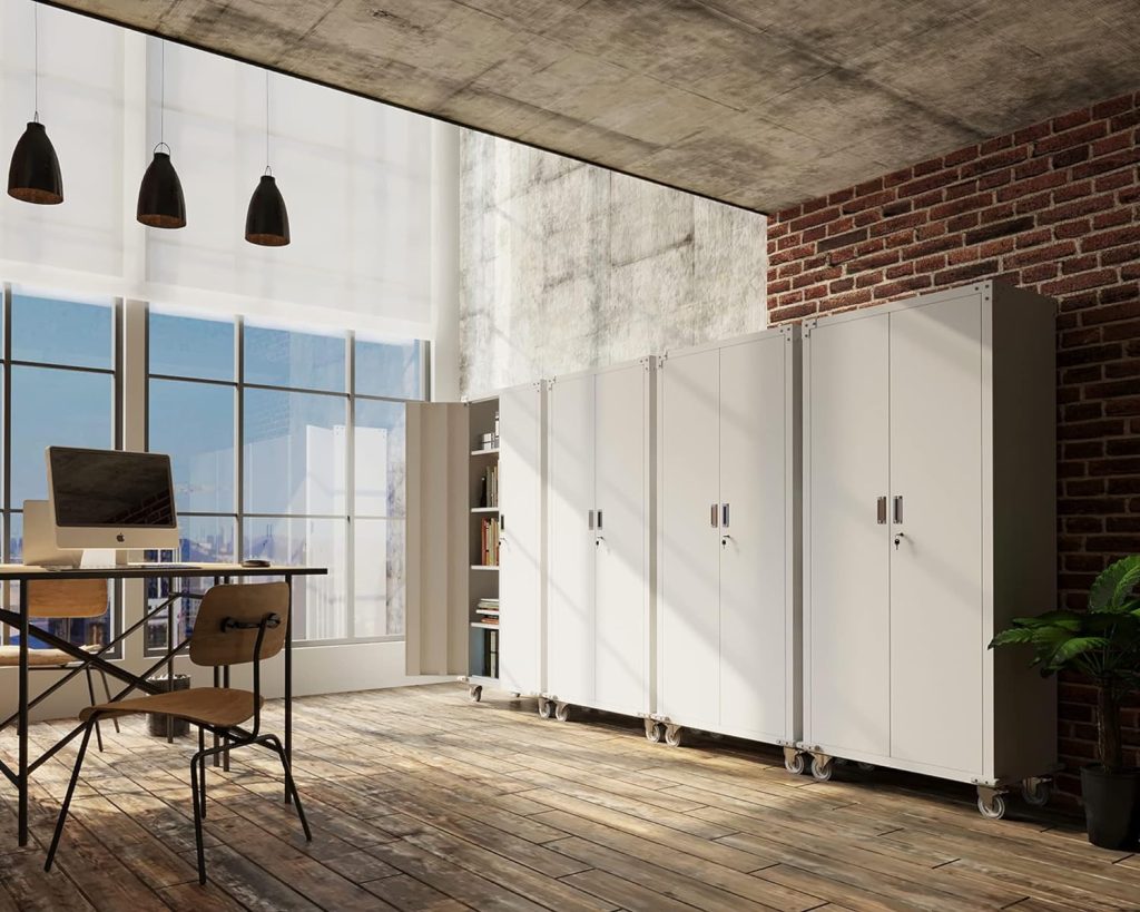 Bonnlo 72 Tall SliverBlack Garage Storage Cabinets with Locking Doors and 4 Adjustable Shelves, Metal Storage Cabinets with Wheels for Garage, Office, Kitchen, LaundryUtility Room, 32W x 16D x 72H Bonnlo 72 Tall SliverBlack Garage Storage Cabinets with Locking Doors and 4 Adjustable Shelves, Metal Storage Cabinets with Wheels for Garage, Office, Kitchen, LaundryUtility Room, 32W x 16D x 72H