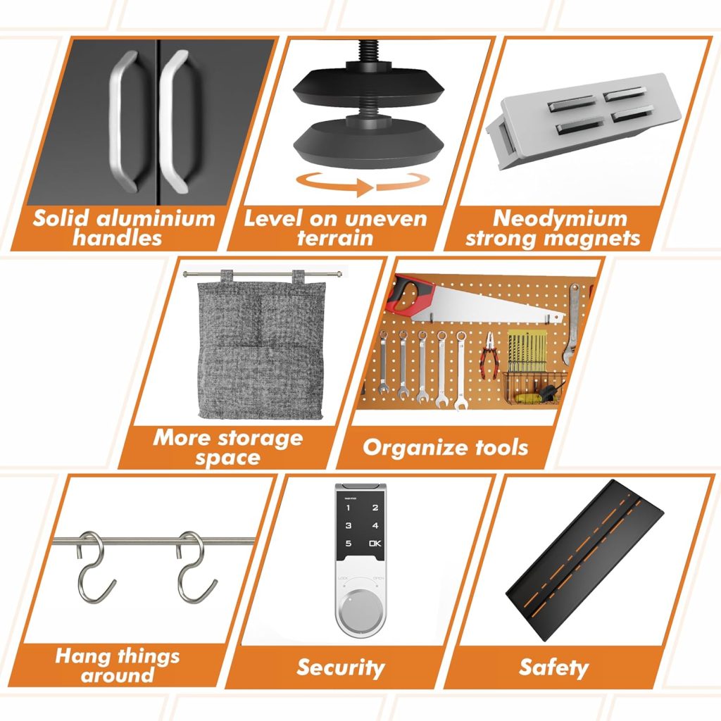 Metal Storage Cabinet with Digital Lock | Garage Storage Cabinet with Doors and 5 Adjustable Shelves | Pegboard | 71 Lockable Tool Cabinet | Heavy-Duty Utility Metal Cabinets (Black) Metal Storage Cabinet with Digital Lock | Garage Storage Cabinet with Doors and 5 Adjustable Shelves | Pegboard | 71 Lockable Tool Cabinet | Heavy-Duty Utility Metal Cabinets (Black)