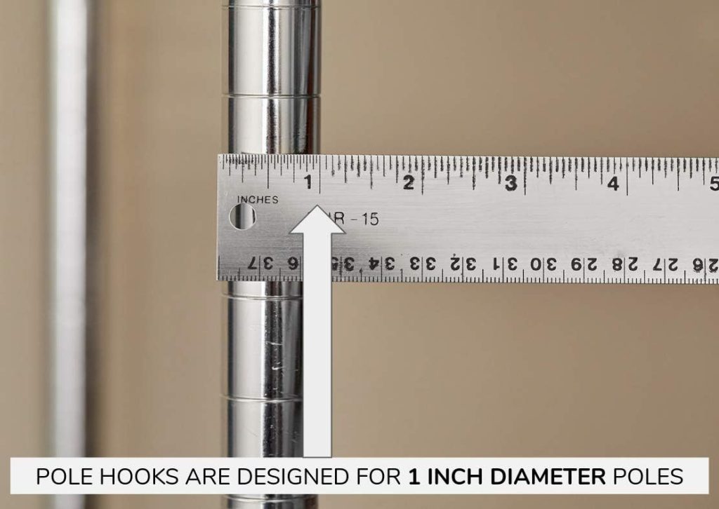Shelf Pole Hooks 5-Pack | Chrome Multi-Use C-Hook | Best Solution for Garage Shelving Storage Organization | Use with Metal or Wire Shelves and Racks | Heavy Duty, Easy Installation Shelf Pole Hooks 5-Pack | Chrome Multi-Use C-Hook | Best Solution for Garage Shelving Storage Organization | Use with Metal or Wire Shelves and Racks | Heavy Duty, Easy Installation