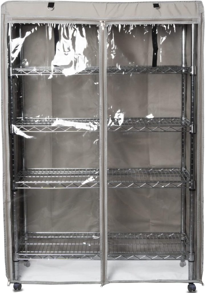 Storage Shelf Cover Wire Rack Shelving Dust Protective, Fits Racks 36Wx14Dx54H One Side See Through Panel (Cover only) Storage Shelf Cover Wire Rack Shelving Dust Protective, Fits Racks 36Wx14Dx54H One Side See Through Panel (Cover only)