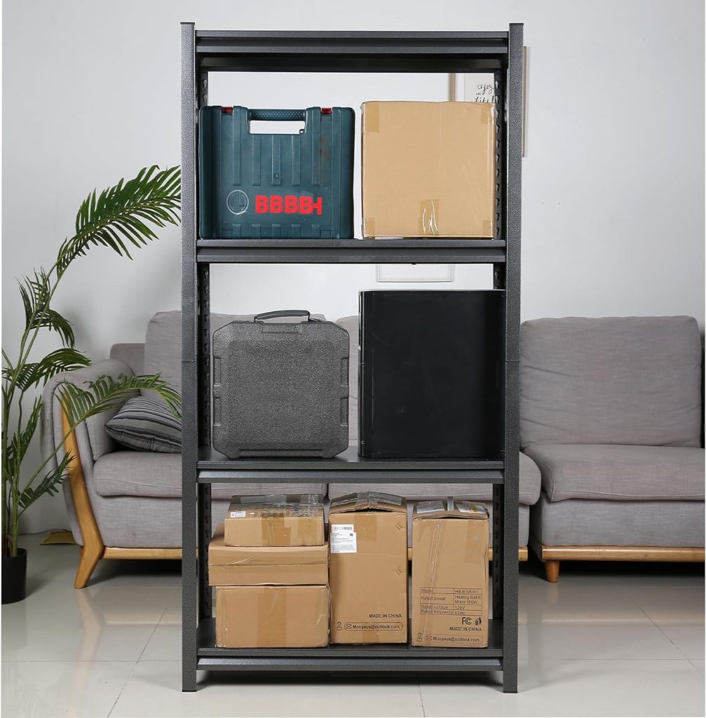 Storage Shelves for Storage Shelving Garage Shelving Units for Sheds Heavy Duty Shelving Industrial Shelves Garage Utility Rack Storage Shed Shelving (Black, 4 Tier) Storage Shelves for Storage Shelving Garage Shelving Units for Sheds Heavy Duty Shelving Industrial Shelves Garage Utility Rack Storage Shed Shelving (Black, 4 Tier)