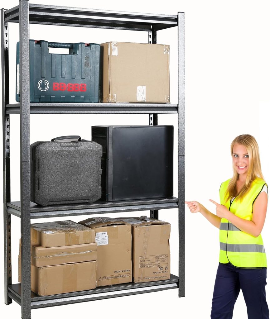 Storage Shelves for Storage Shelving Garage Shelving Units for Sheds Heavy Duty Shelving Industrial Shelves Garage Utility Rack Storage Shed Shelving (Black, 4 Tier) Storage Shelves for Storage Shelving Garage Shelving Units for Sheds Heavy Duty Shelving Industrial Shelves Garage Utility Rack Storage Shed Shelving (Black, 4 Tier)