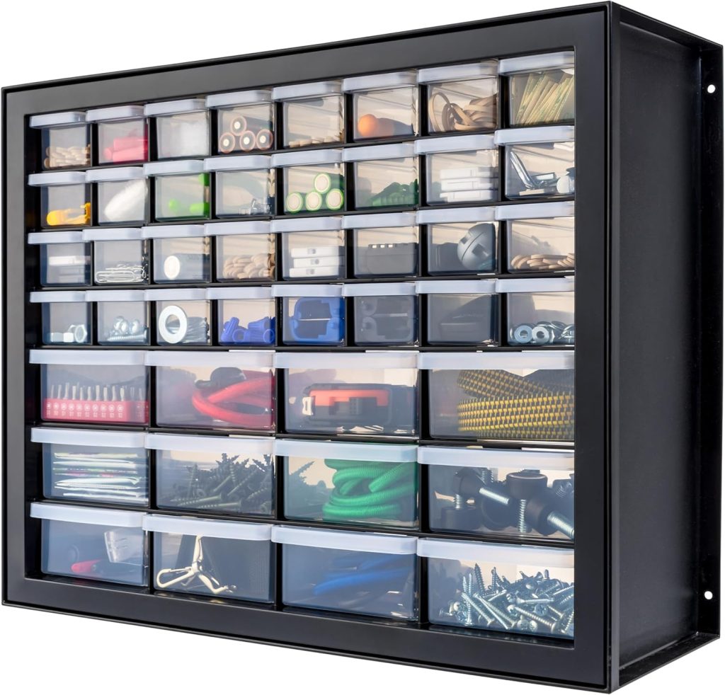 IRIS USA Screw Organizer, Hardware Storage Organizer, 44 Drawer Parts Cabinet, Plastic Drawer Storage for Hardware Crafts, Small Parts, Nuts and Bolts, Tool Storage, Scrapbook Art Hobby - Black IRIS USA Screw Organizer, Hardware Storage Organizer, 44 Drawer Parts Cabinet, Plastic Drawer Storage for Hardware Crafts, Small Parts, Nuts and Bolts, Tool Storage, Scrapbook Art Hobby - Black