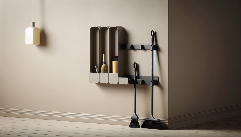 Broom Holder Mop Hanger Wall Mount Metal Organization Garage Storage System Garden Kitchen Tool Organizer (4 Racks with 5 Hooks, Black)